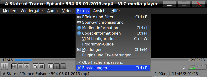 VLC-Einstellungen